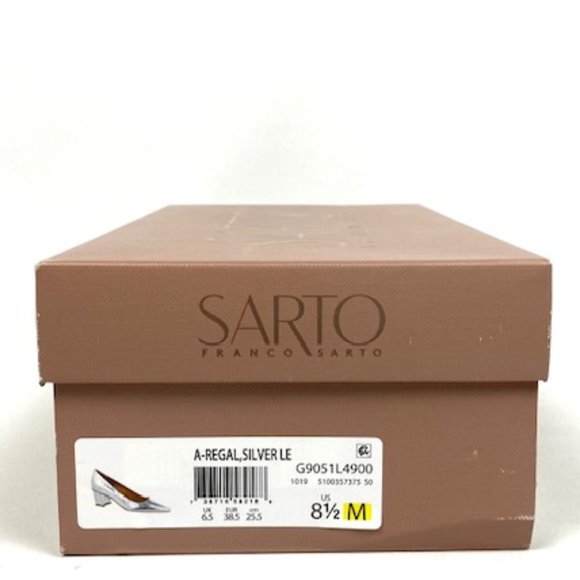 New Sarto by Franco Sarto Regal Silver Leather Pump 8.5 - Picture 11 of 13